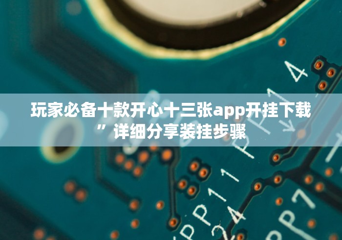 玩家必备十款开心十三张app开挂下载”详细分享装挂步骤 玩家必备十款开心十三张app开挂下载”详细分享装挂步骤